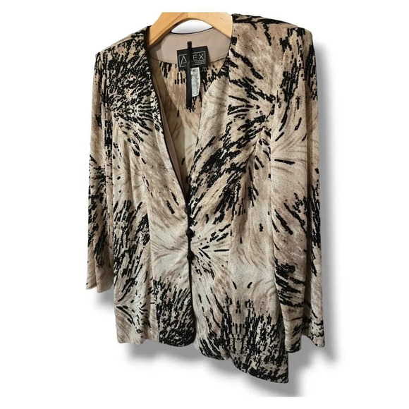 Alex Evenings women's brown long sleeves button-down career wear jacket - medium - Picture 5 of 9